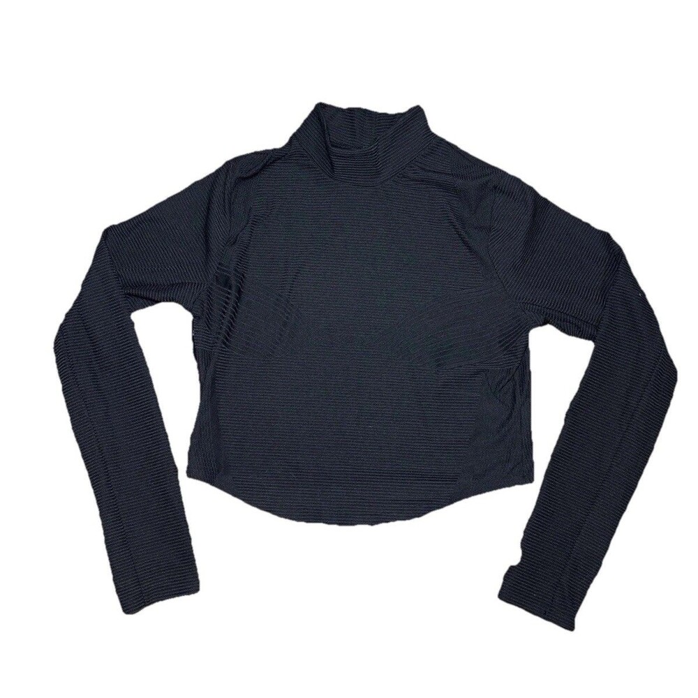 Nike Lab Medium Cropped Mock Neck Shirt L/S Top Women’s Black AQ9355-010
